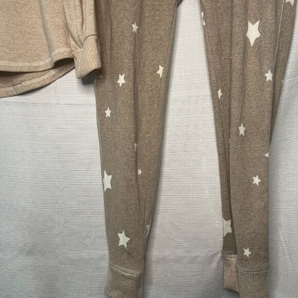 Live Love Lounge 3pc Women Soft Pajamas Long Sleeve Lounge Set Tan Small - 0376 - Picture 8 of 11